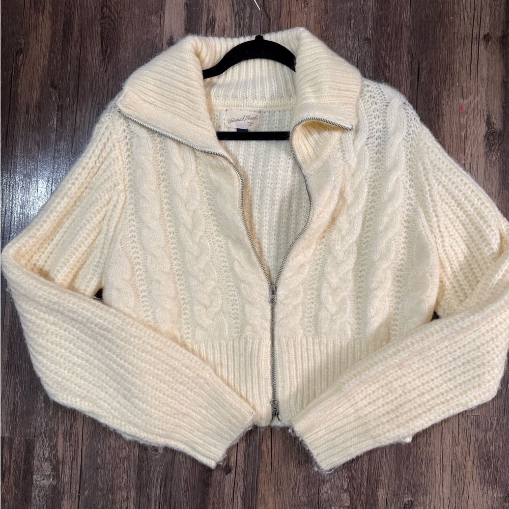 Universal Thread Cream Cable Knit Cardigan